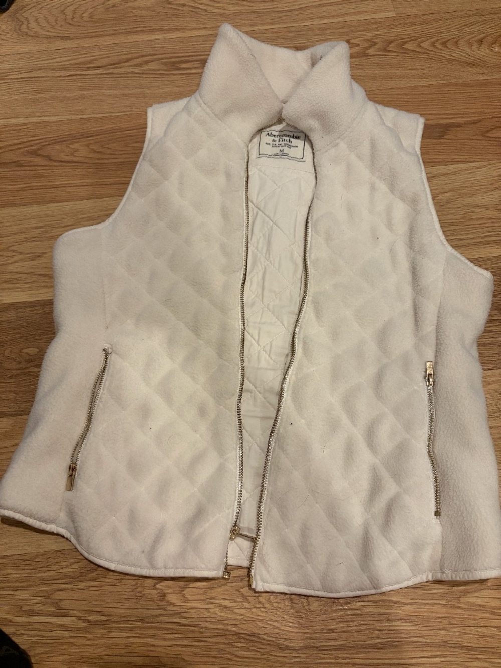 Cream Fleece Abercrombie Vest